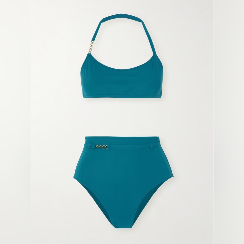 Lido Sessantacinque Chain-embellished Halterneck Bikini M